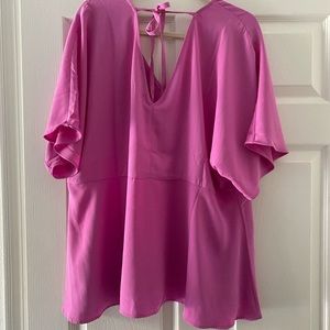 Fluttered Sleeve Pink blouse 👚
